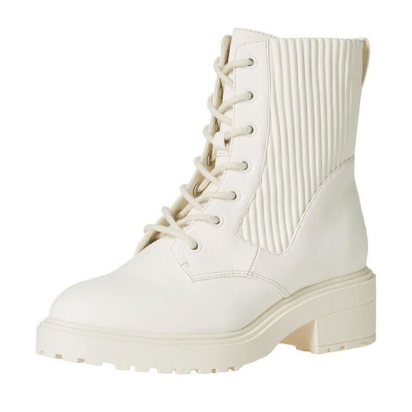 Amazon Essentials Women's Lace-Up Combat Boots 5.5 Rubberized Chunky Outsole - Picture 1 of 7